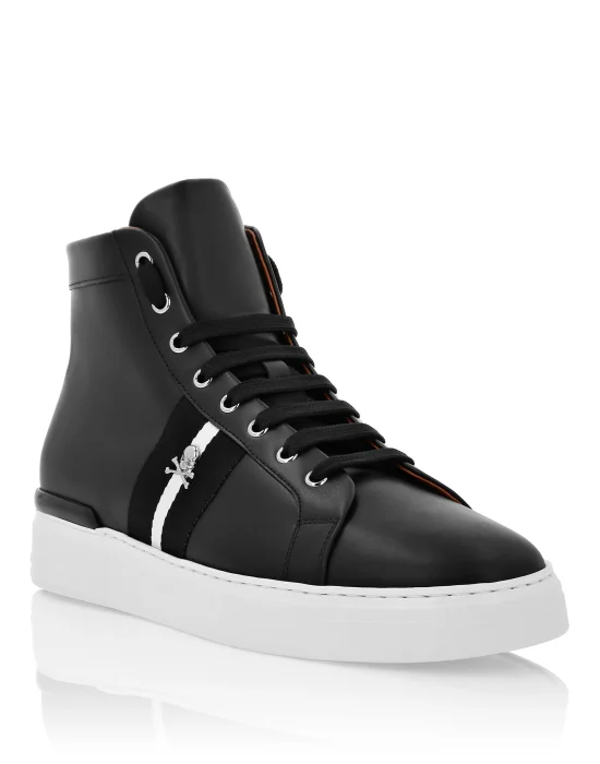 Leather Hi-Top Sneakers Stripes Stripes