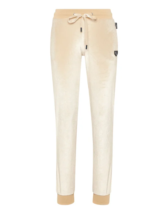 Chenille Jogging Trousers Strass Skull