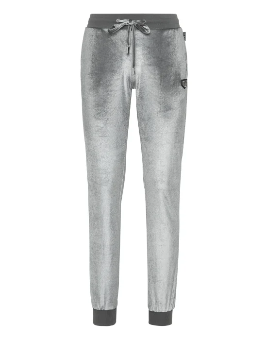 Chenille Jogging Trousers Strass Skull