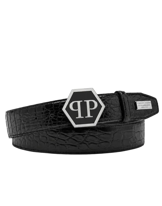 Leather Belt Cocco Hexagon