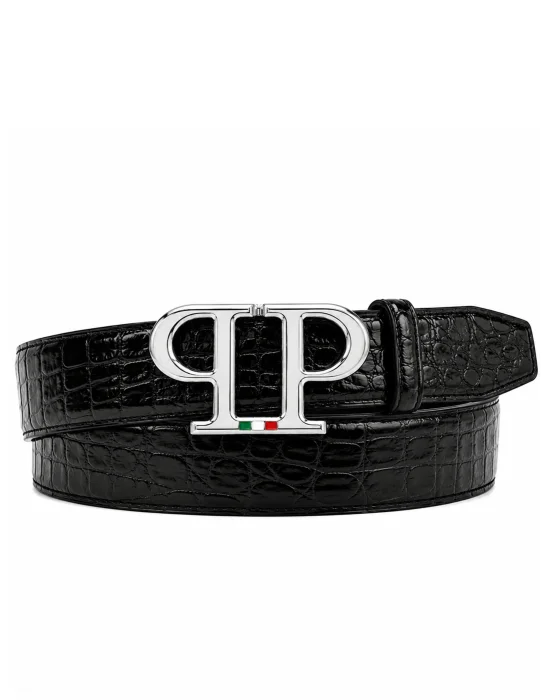 Leather Belt PP Silver Cocco