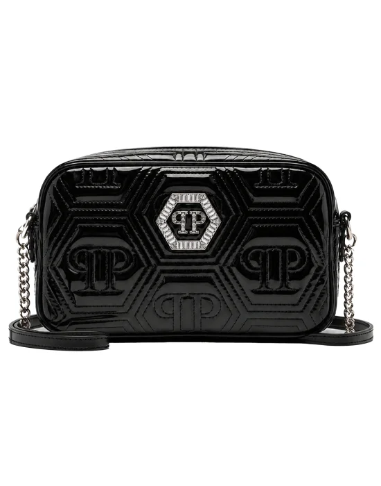Leather Small Shoulder Bag Hexagon Matelasse