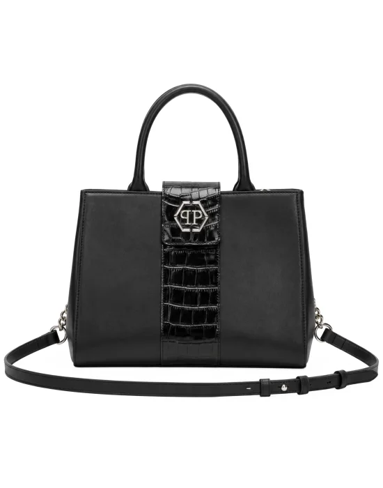 Nappa Handle Bag Hexagon Strass Cocco Cut