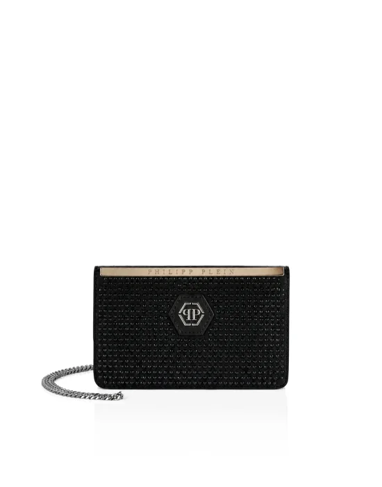 Suede Clutch Bag Full Stones