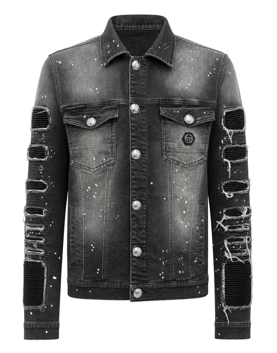 Denim Jacket Distressed Trucker