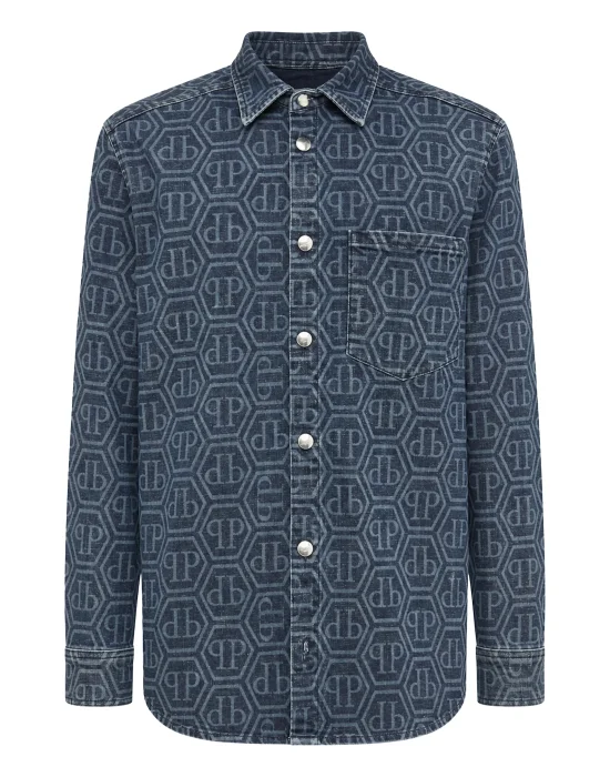 New Denim Shirt Hexagon Laser