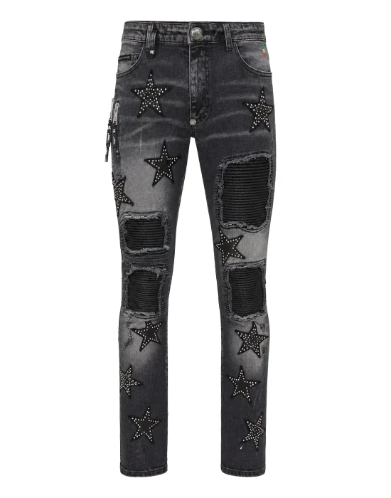 Rock Star Fit Jeans Leather Stars
