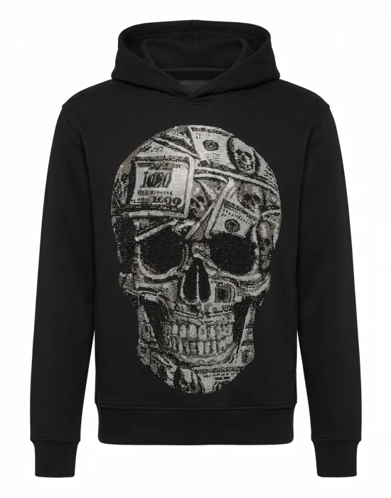 Jersey Hoodie Skull Dollar Stones