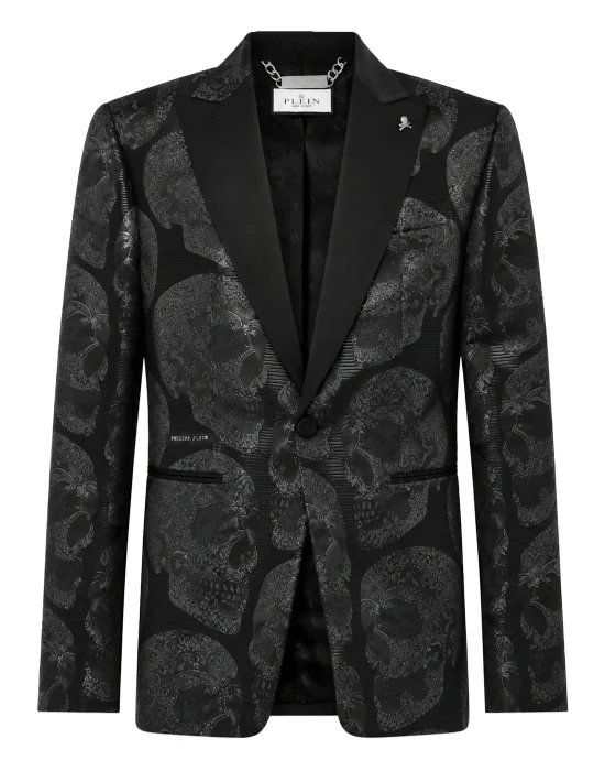 Jacquard Blazer Regular Fit Skulls