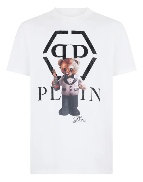 Cotton T-Shirt Teddy Plein Logo