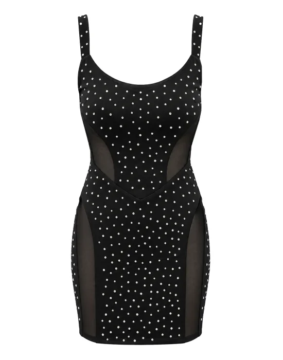 Multicut Strass Mini Dress