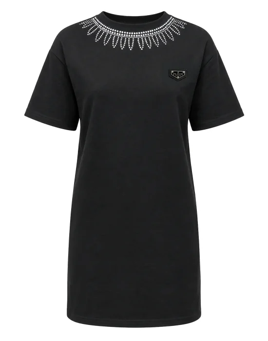 Crystal Gothic Roundneck T-Shirt Dress