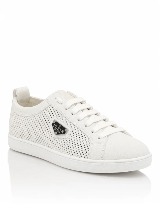 Perforated Suede Low-Top Sneakers