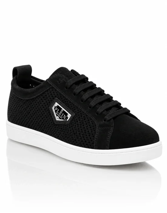 Perforated Suede Low-Top Sneakers