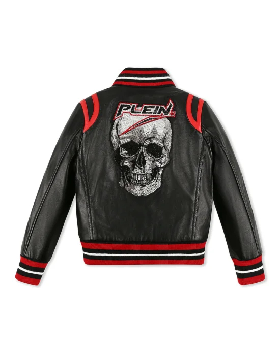 Leather Bomber Space Plein