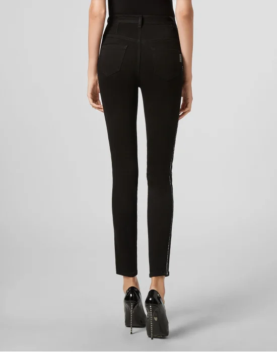 Super High Waist Jegging Rock logo Crystal