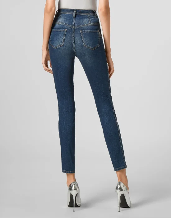 Super High Waist Jegging Rock logo Crystal