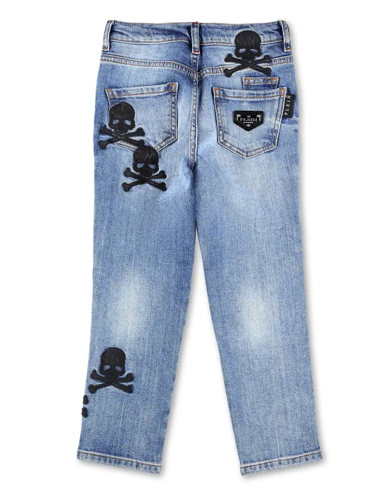 Denim Trousers Skull