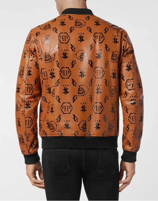 Leather Bomber print Monogram