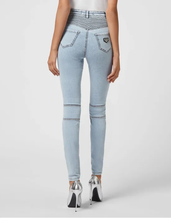 Denim  High Waist Biker Iconic Plein