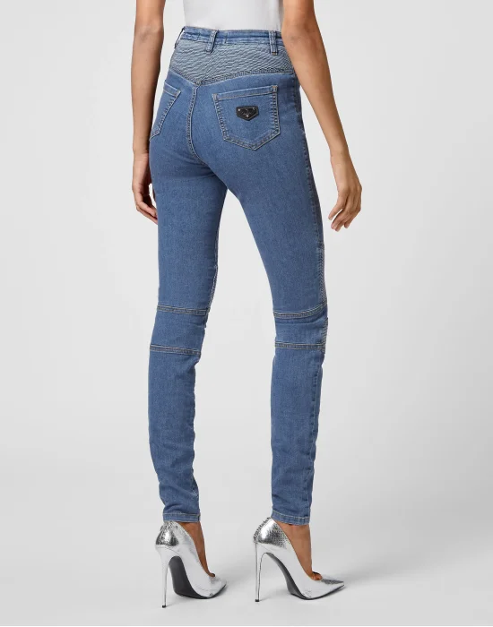 Denim  High Waist Biker Iconic Plein