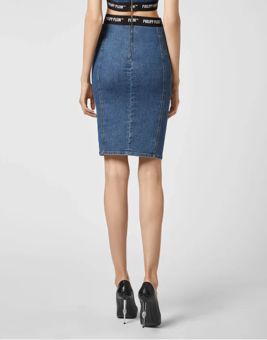 Denim Super Stretch Skirt Philipp Plein TM