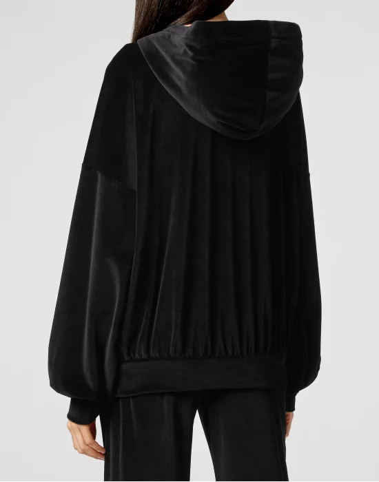 Velvet Hoodie sweatshirt Crystal Chain