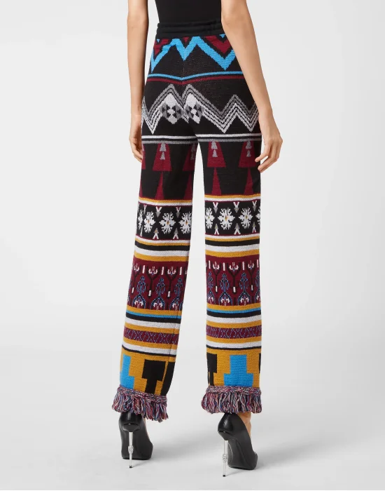 Wool Jogging Trousers Fringe Navajo