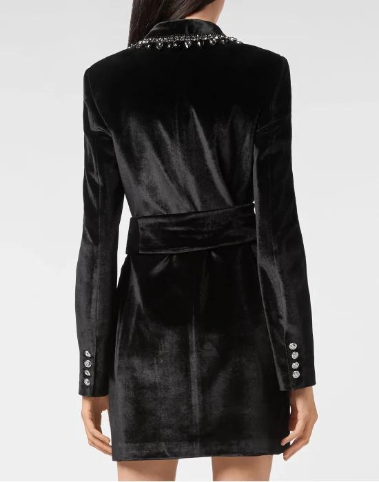 Velvet Blazer Dress Iconic Plein