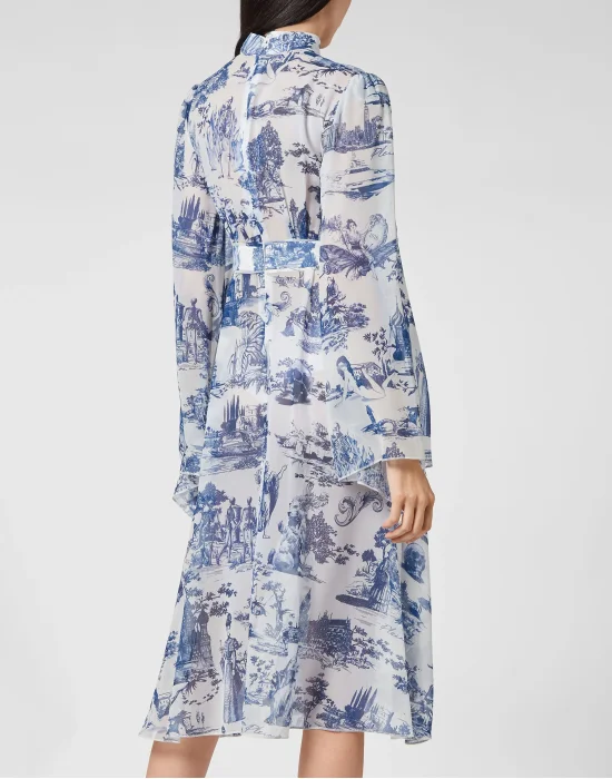 Georgette Long Crystal Dress En PLEIN air