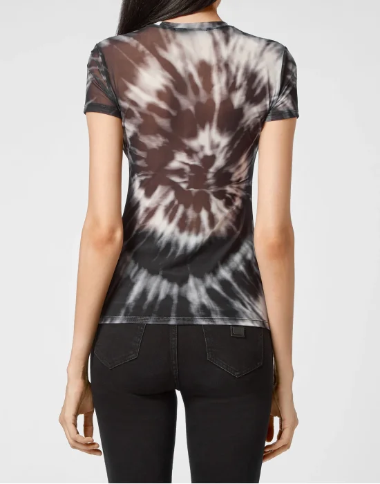 T-Shirt Round Neck SS Stretch Tulle Tie dye