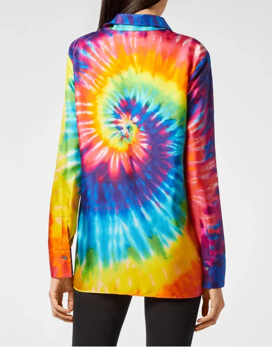 Silk Shirt Printed Tie dye