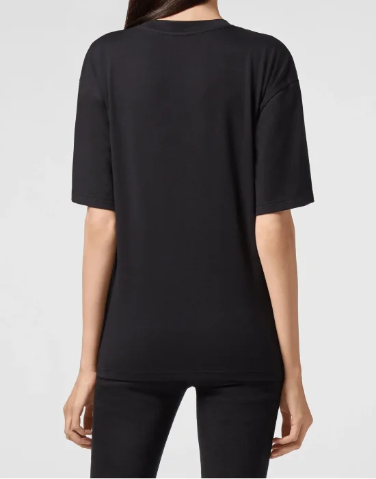 T-shirt Round Neck SS Crystal Chain