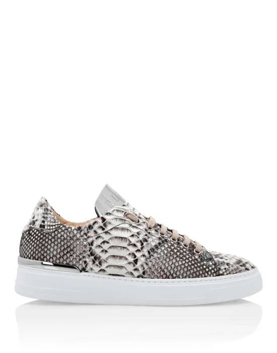 LO-TOP SNEAKERS SILVER $URFER PYTHON
