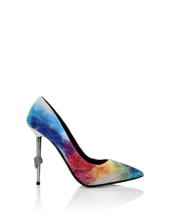 Satin Decollete Hi-Heels Tie dye