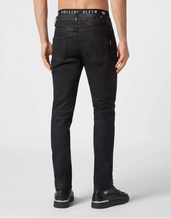 Denim Trousers Super Straight Cut Premium Skull