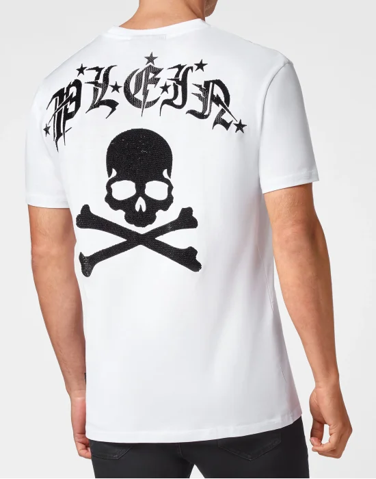 T-shirt Round Neck SS Gothic Plein with Crystals