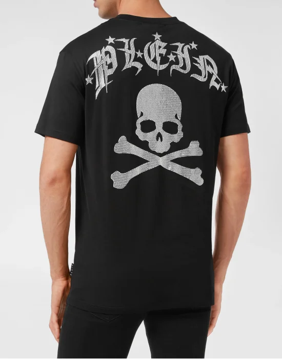 T-shirt Round Neck SS Gothic Plein with Crystals