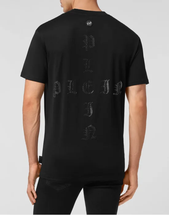 T-shirt Round Neck SS Gothic Plein with Crystals