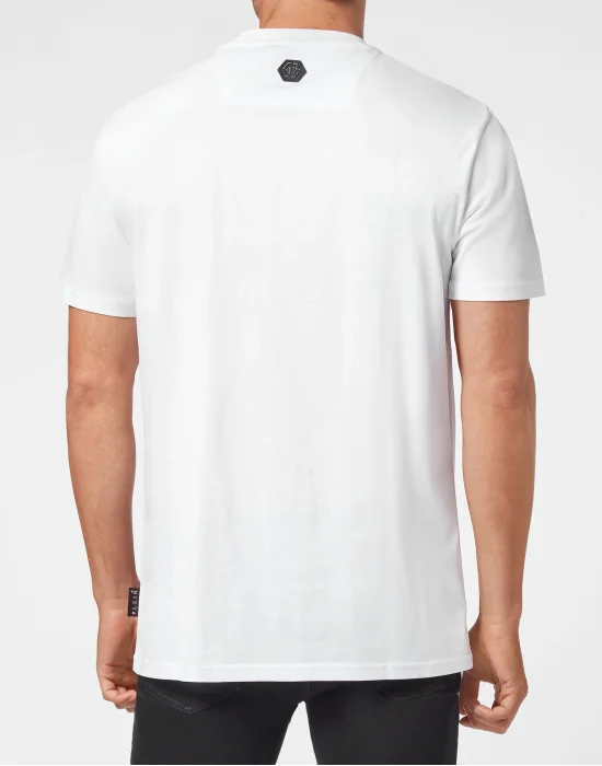 T-shirt Round Neck SS Skull with Crystals