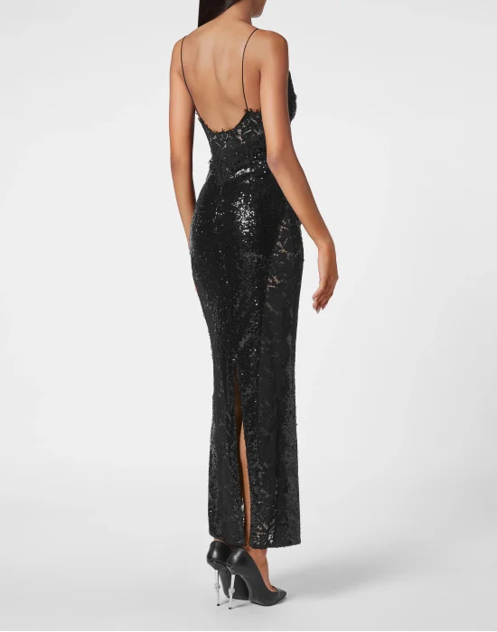 Long Dress with Crystals