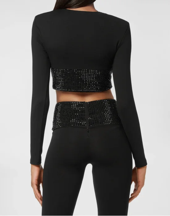 Longsleeve Top with Crystals