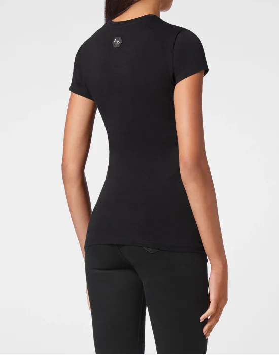 T-shirt Round Neck SS Sexy Pure Fit  with Crystals