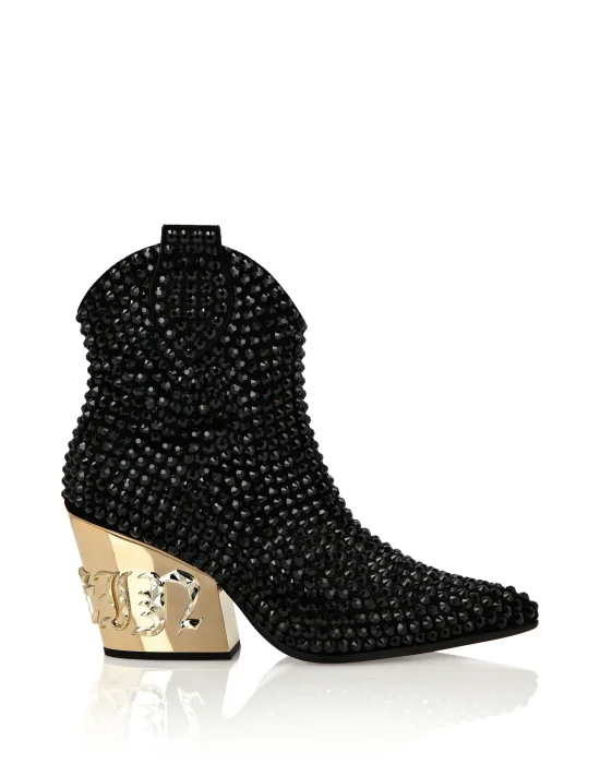 CowBoy Mid-Heel Boots  Gothic Plein with Crystals