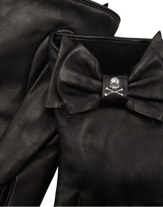 Leather Mid-Gloves Skull&Bones