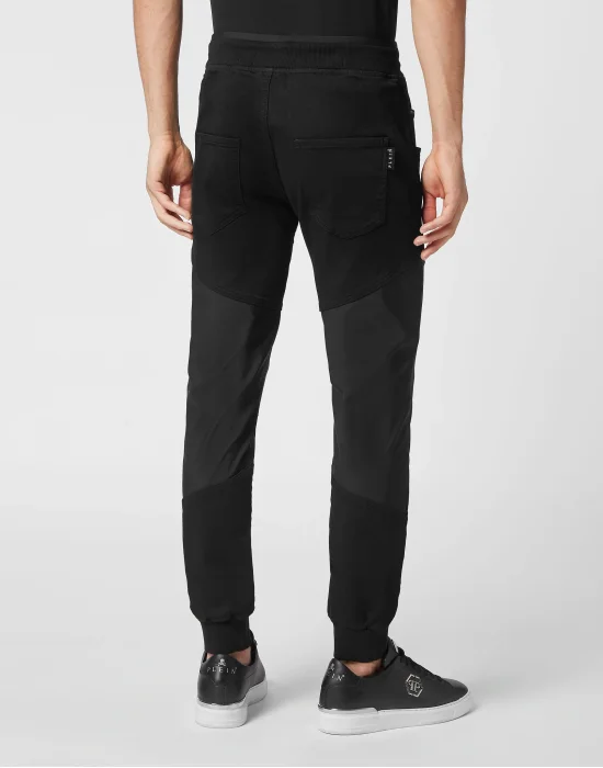 Denim Jogging Trousers Constructed