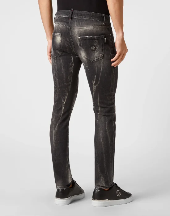 Denim Trousers Super Straight Cut Fit Skull&Bones