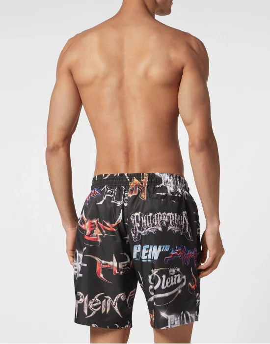 Long Swim-Trunks Logos