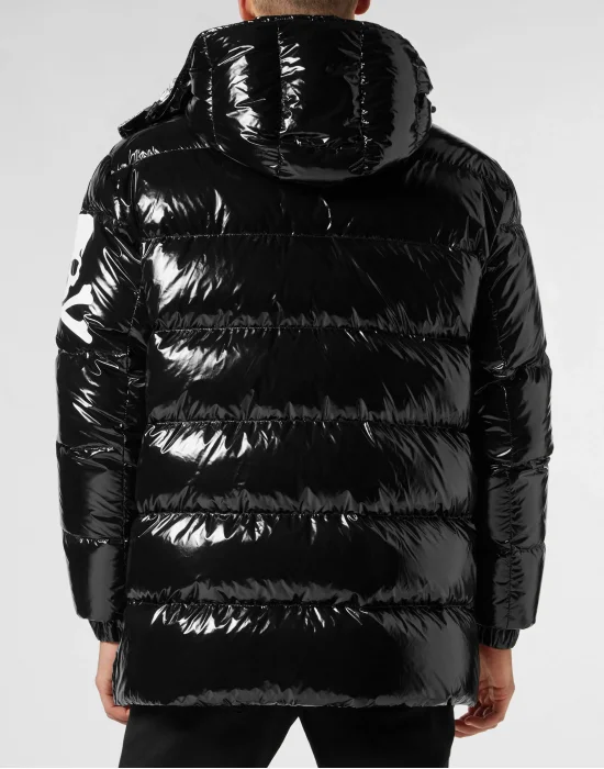 Oversize Nylon Puffer Jacket Skull&Bones