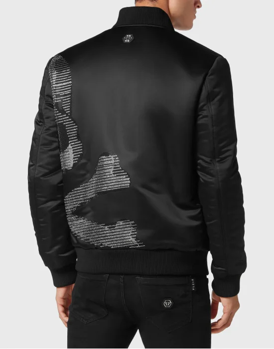 Satin Bomber Skull&Bones